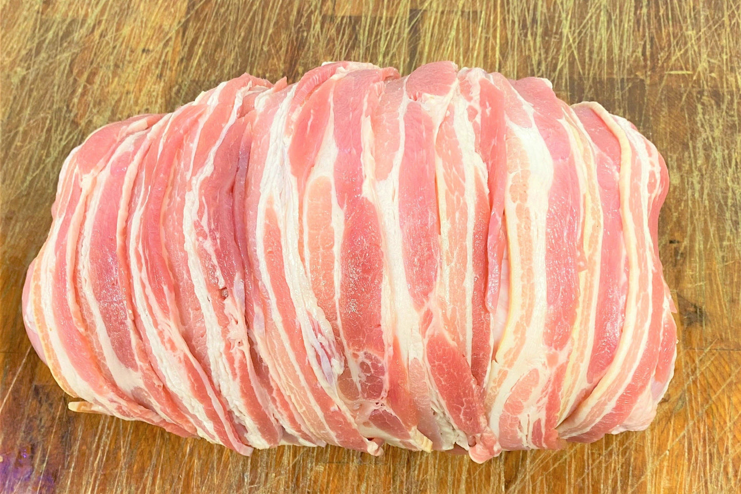 Fresh UK Turkey Crown Boneless Av 5-6kg (Stuffed and Wrapped in Streaky Bacon)